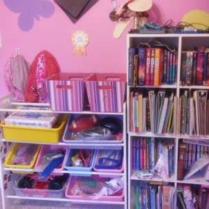 After-Girls Room: Shelving & Bins hold all little items