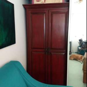 After-Small Space-Office-Guest Room: Armoire-other side of closet for Guests or Office Supplies